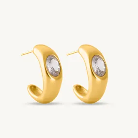Crescent Moonstone Earrings