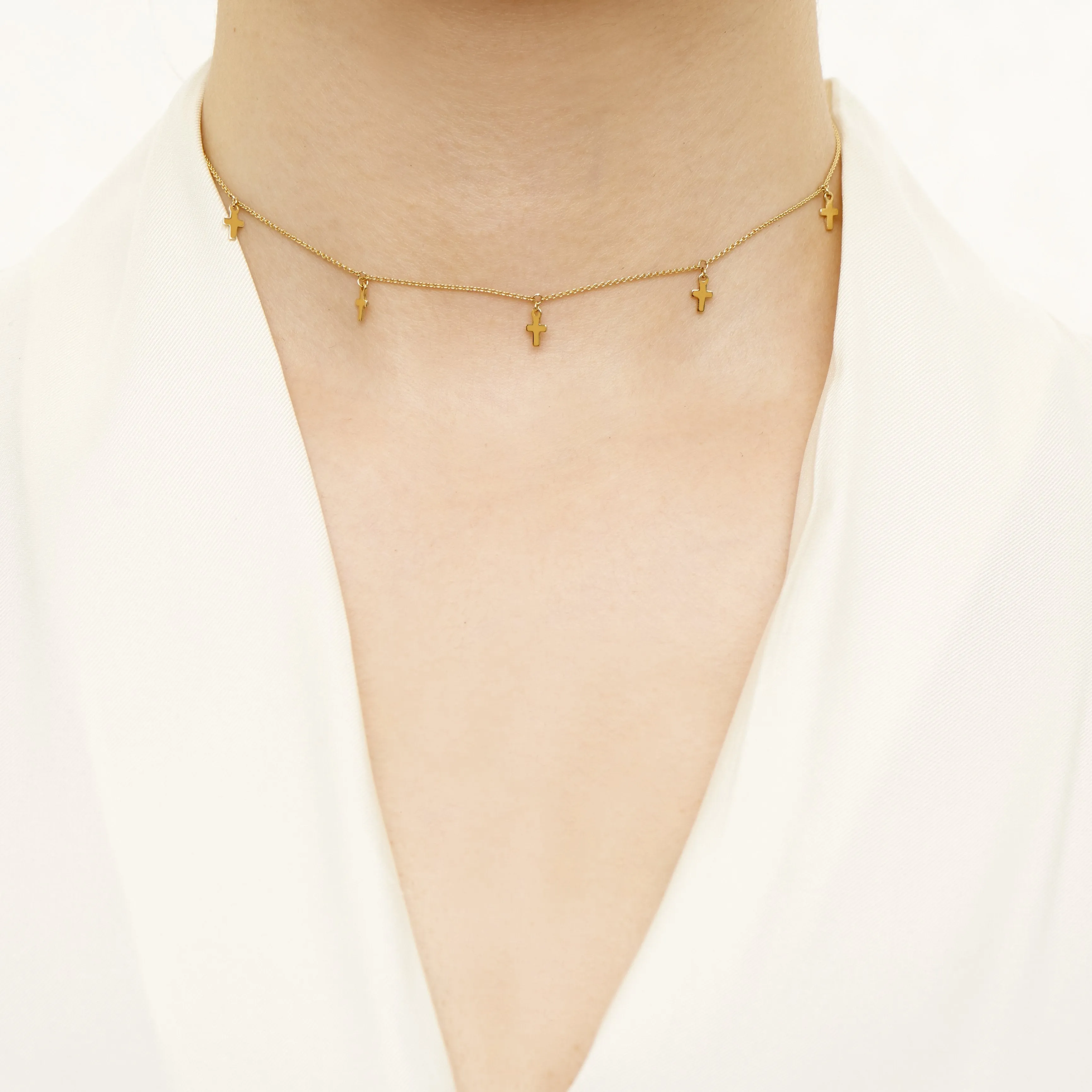 Cross Charm Choker