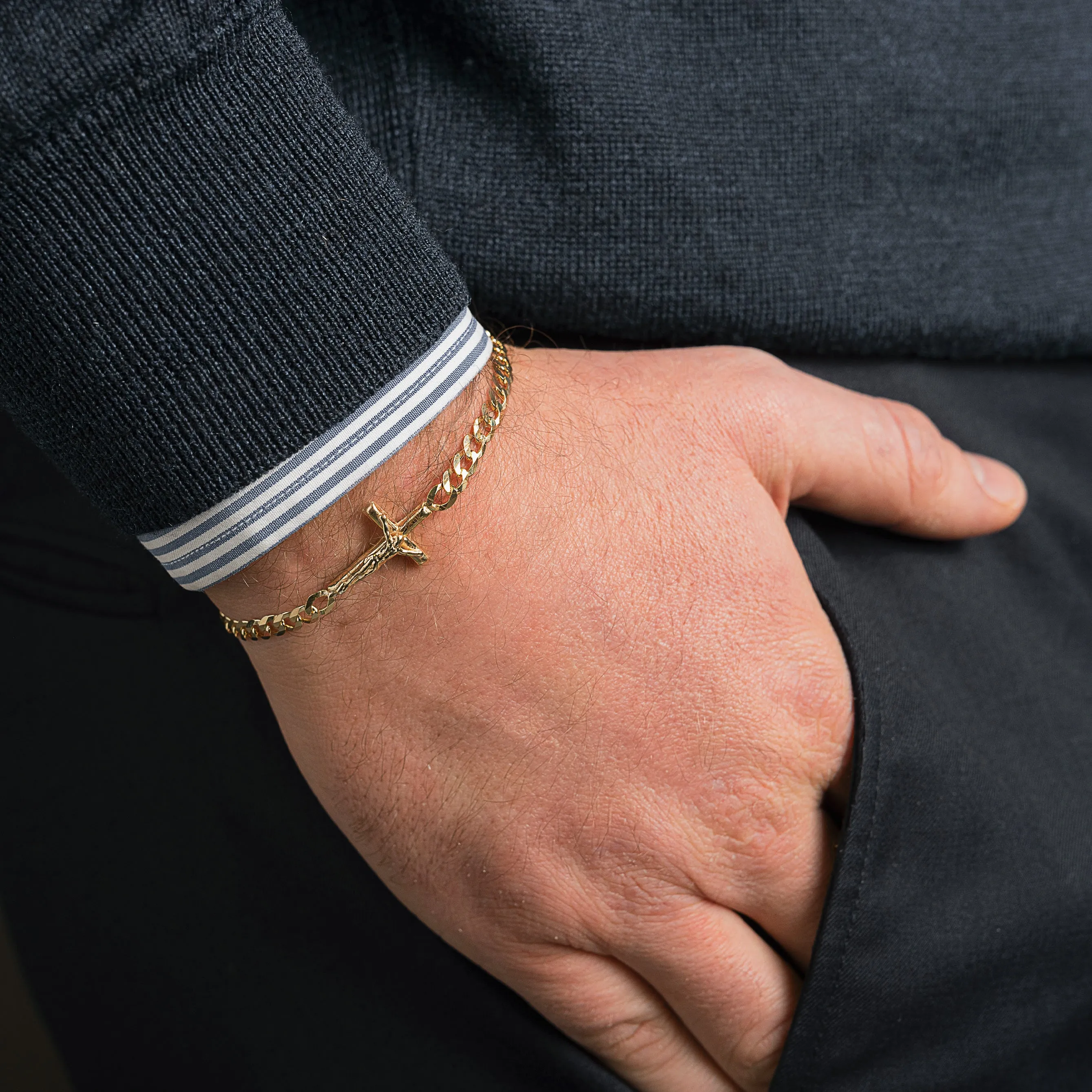 CRUCIFIX - BRACELET - VERMEIL SILVER