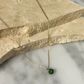 Crystal love 9k solid gold birthstone necklace