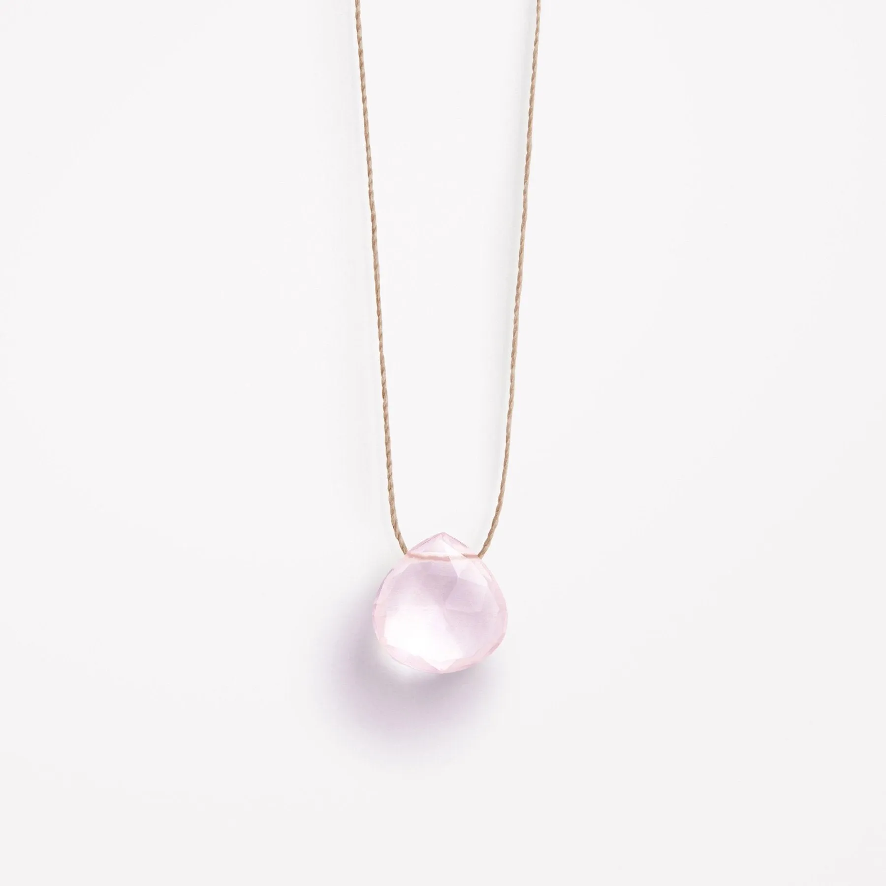 Crystal Minimal Necklace | Rose Quartz