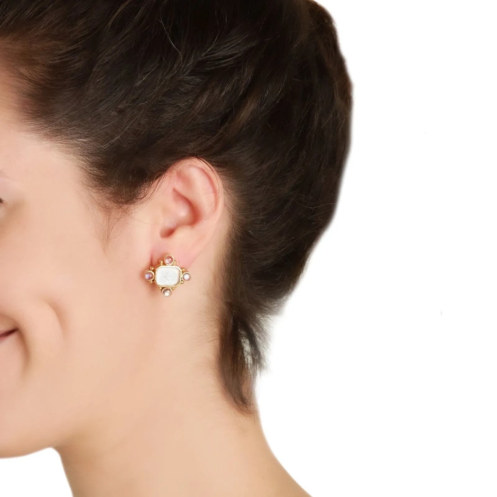 Crystal Venetian Glass ‘Putto with Swan’ Earrings