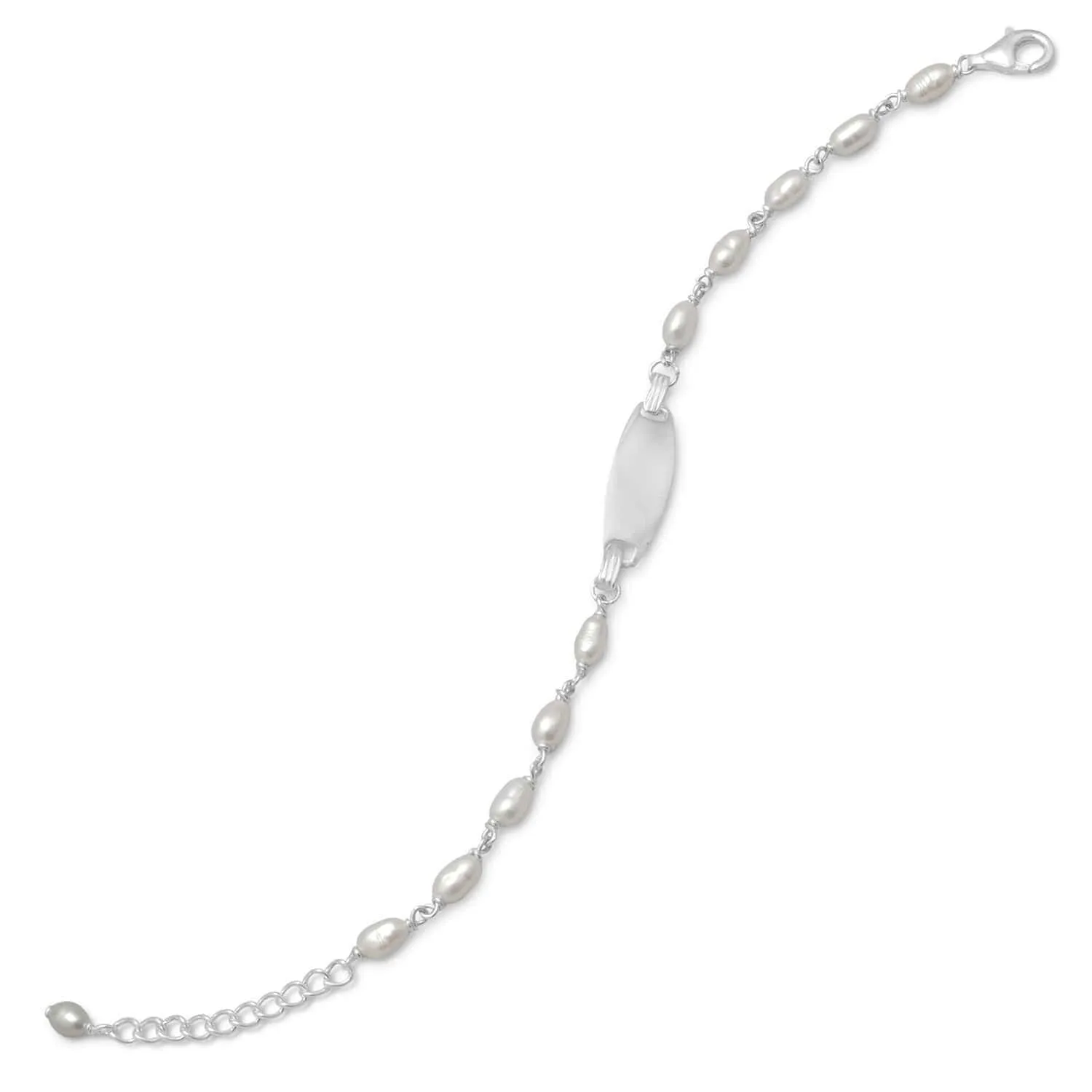 Cultured Freshwater Pearl ID Bracelet