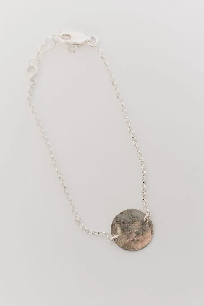 Custom Hammered Pendant Bracelet