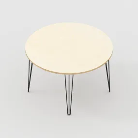 Custom Plywood Round Table with Hairpin Legs