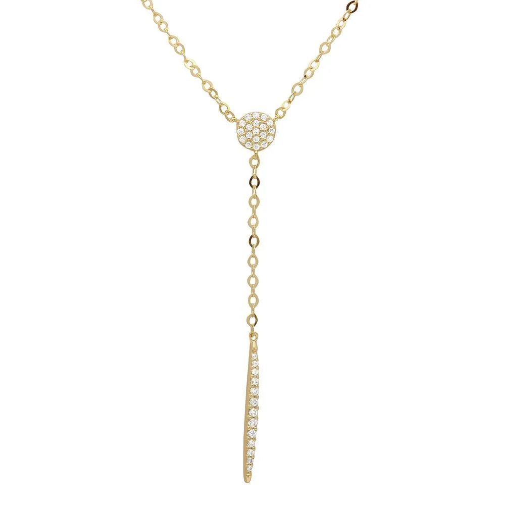 CZ Drop Bar Necklace