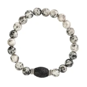 Dalmation Stones   Oblong Lava Bead