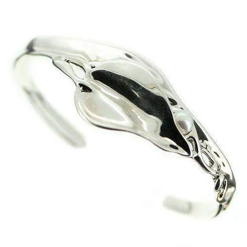 Designer Silver With Pearl Bangle L163G