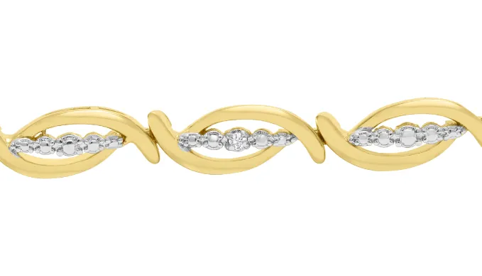 Diamond Accent Flair Bracelet, 7 Inches - Choice of 2 Colors - Ships Same/Next Day!