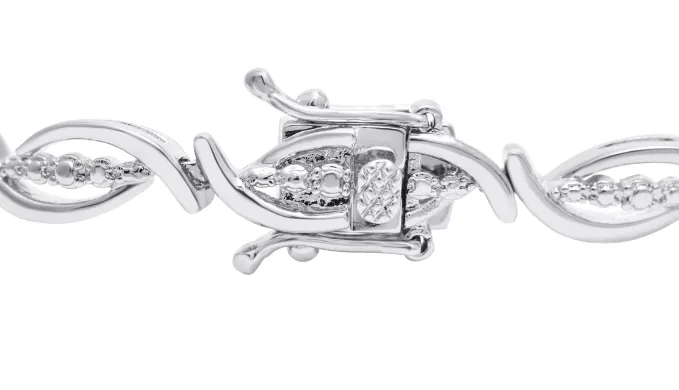 Diamond Accent Flair Bracelet, 7 Inches - Choice of 2 Colors - Ships Same/Next Day!