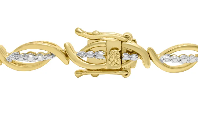 Diamond Accent Flair Bracelet, 7 Inches - Choice of 2 Colors - Ships Same/Next Day!