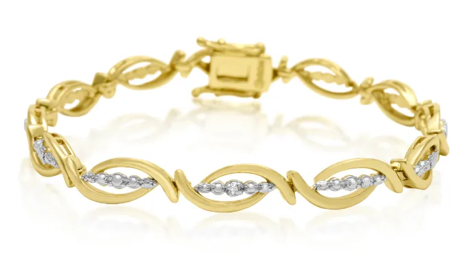 Diamond Accent Flair Bracelet, 7 Inches - Choice of 2 Colors - Ships Same/Next Day!