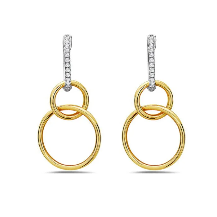 Diamond Circle Dangle Earrings