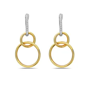 Diamond Circle Dangle Earrings