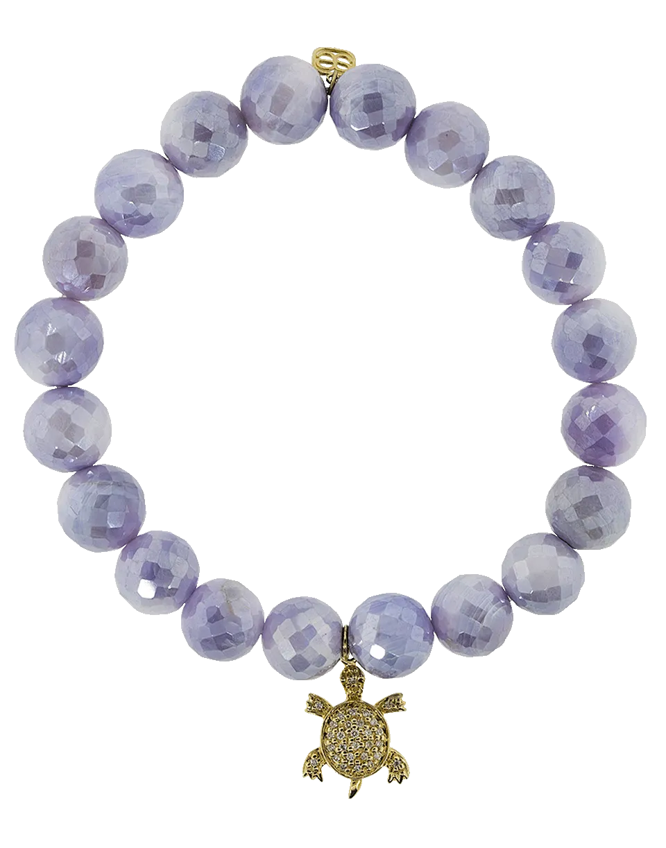 Diamond Pave Turtle Lavender Moonstone Bracelet