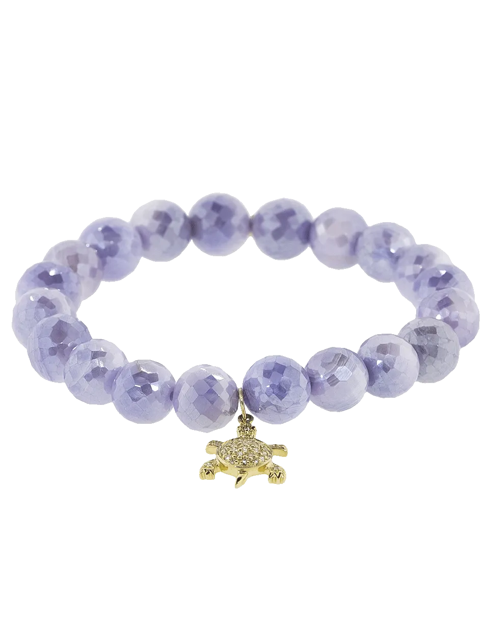Diamond Pave Turtle Lavender Moonstone Bracelet