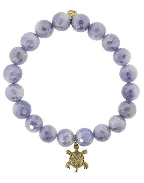 Diamond Pave Turtle Lavender Moonstone Bracelet