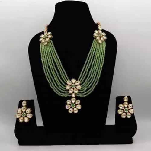 Double Flower Motif Onex Necklace Set