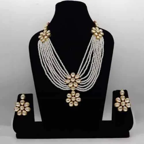Double Flower Motif Onex Necklace Set