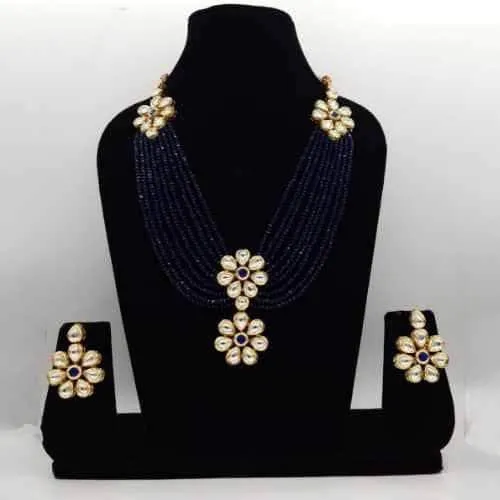 Double Flower Motif Onex Necklace Set