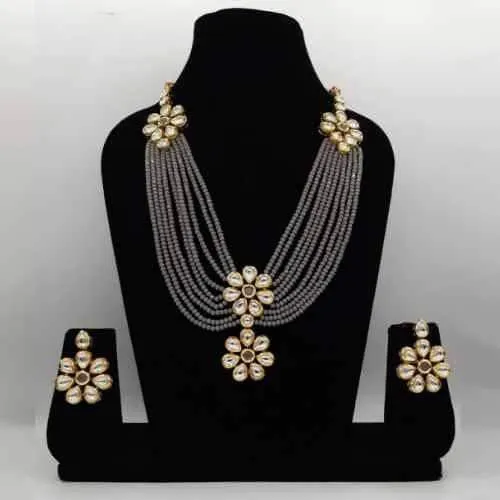 Double Flower Motif Onex Necklace Set