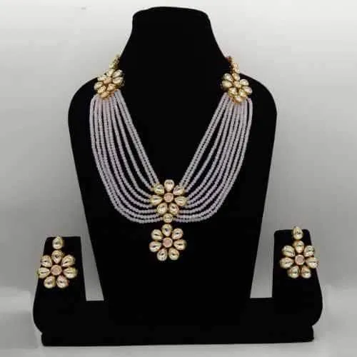 Double Flower Motif Onex Necklace Set