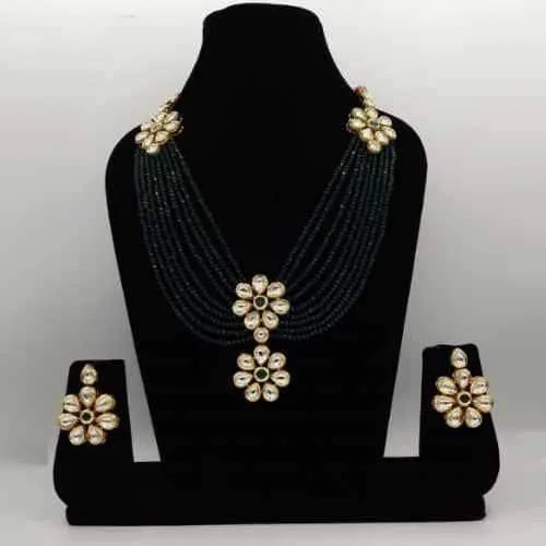 Double Flower Motif Onex Necklace Set