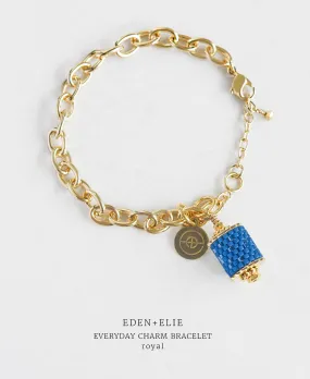 EDEN   ELIE Everyday Gold Charm Bracelet  - royal blue