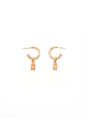 Edie Hoops Peach Moonstone: Gold Plated