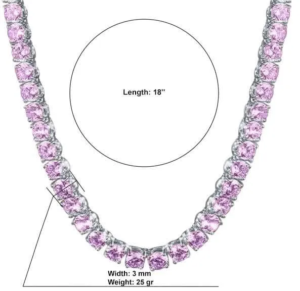 Elegant 3MM 925 Silver Tennis Choker