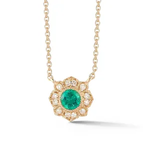 Emerald and Diamond Necklace- .06 Dia/.19 Em.