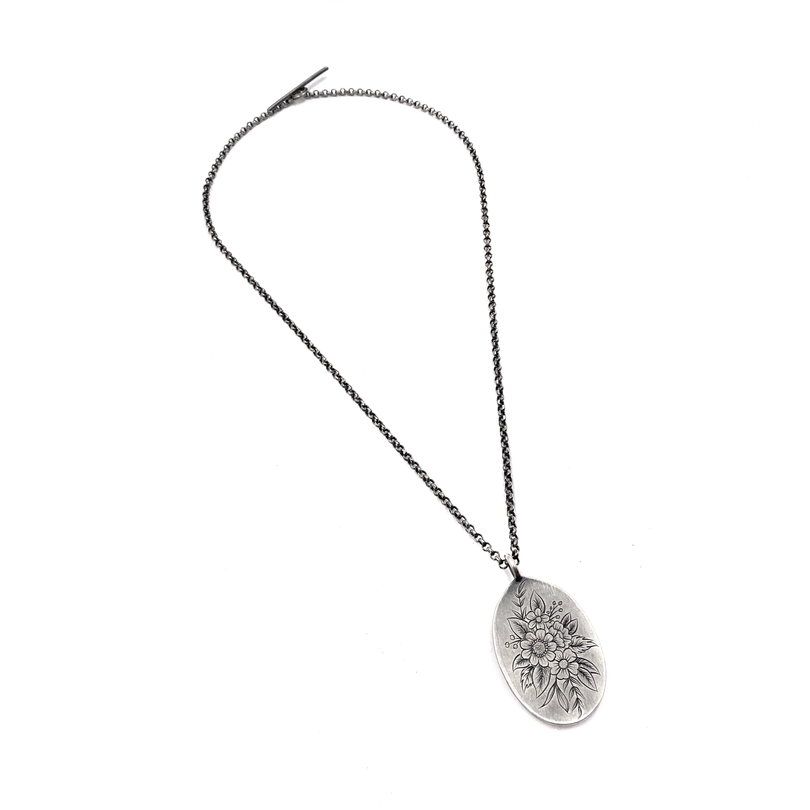 Engraved Reversible Strawberry Quartz Necklace