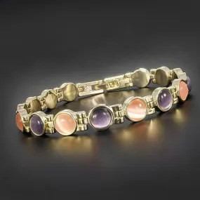 Equilibrium Moonstone Circles Bracelet Pink Lilac
