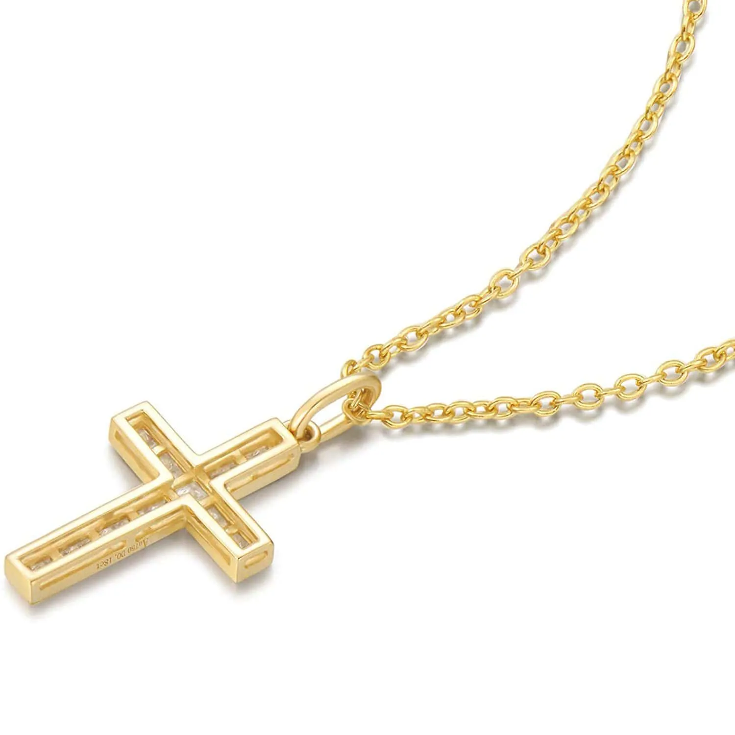 FANCIME Cross 18K Real Gold Necklace