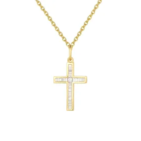 FANCIME Cross 18K Real Gold Necklace