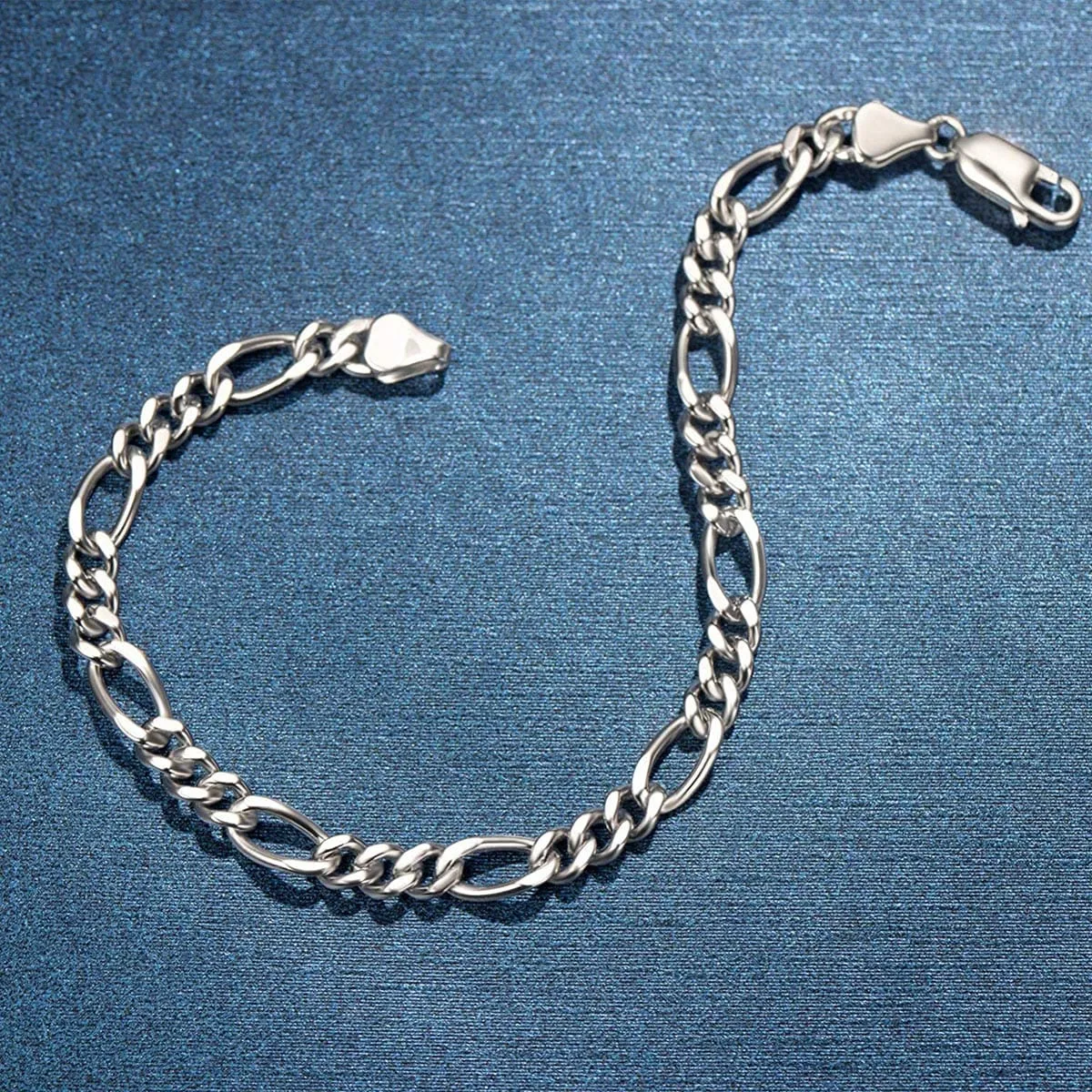 FANCIME Men's Figaro Sterling Silver Bracelet