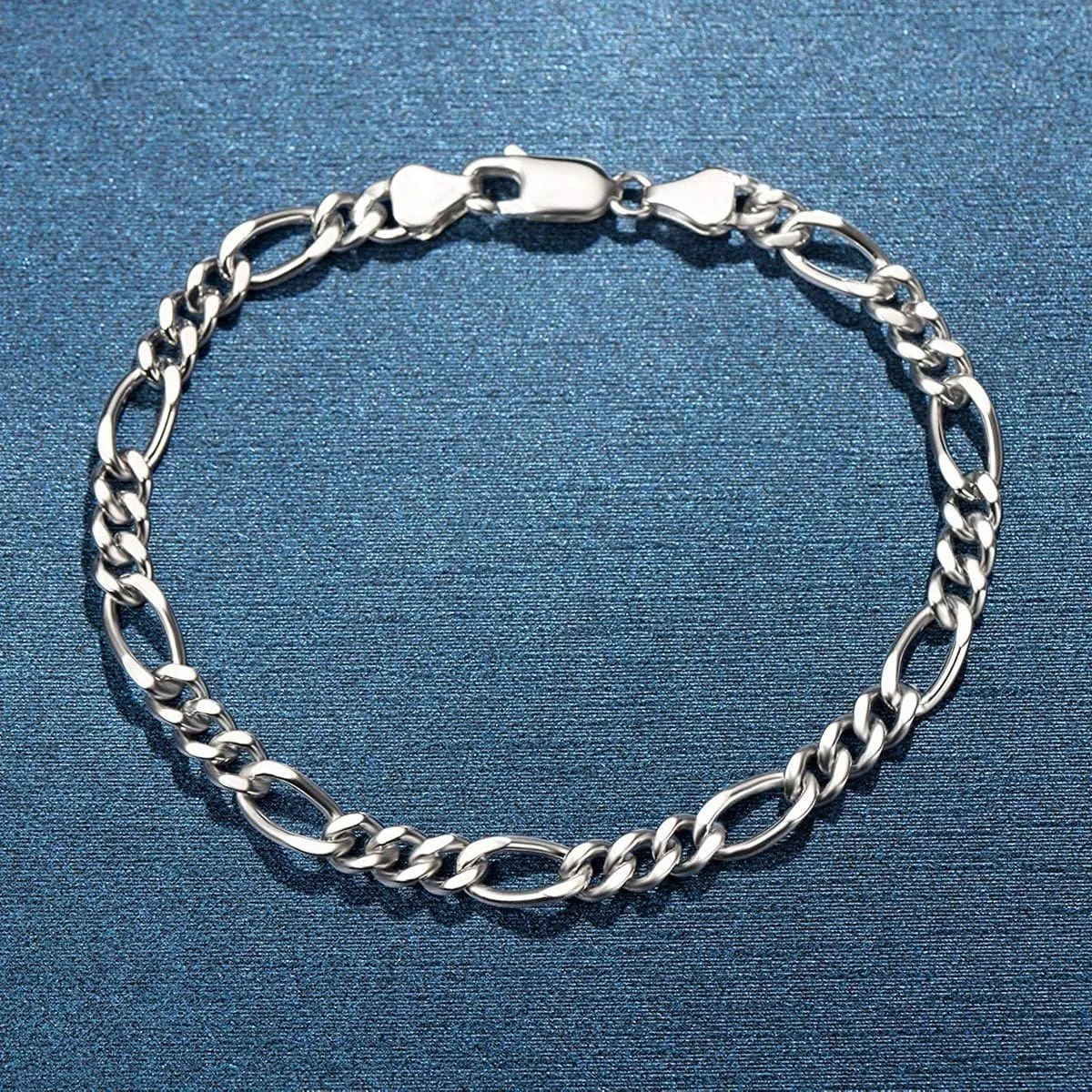 FANCIME Men's Figaro Sterling Silver Bracelet