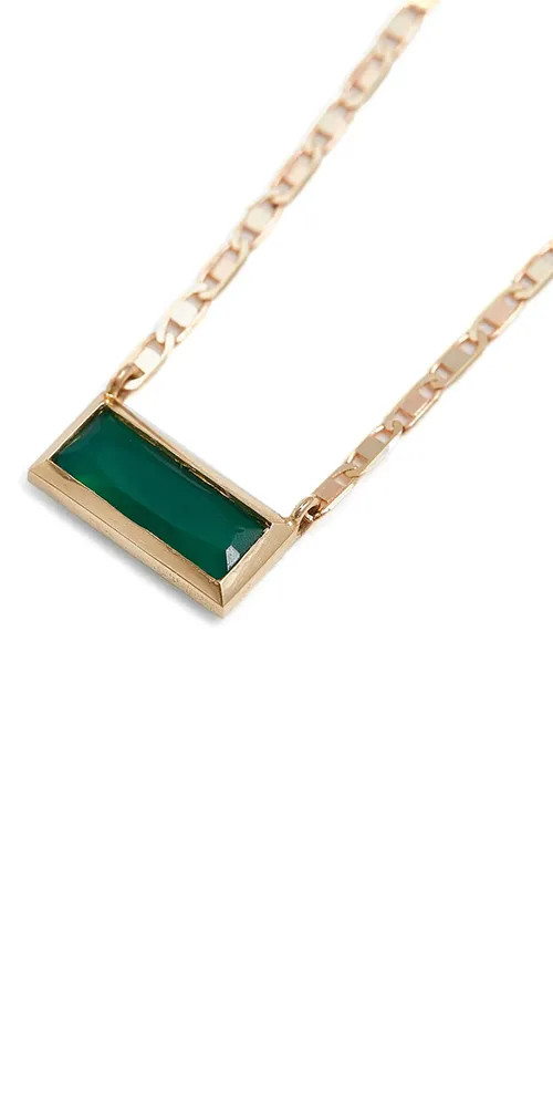 Gemstone Valentino Necklace Green Agate