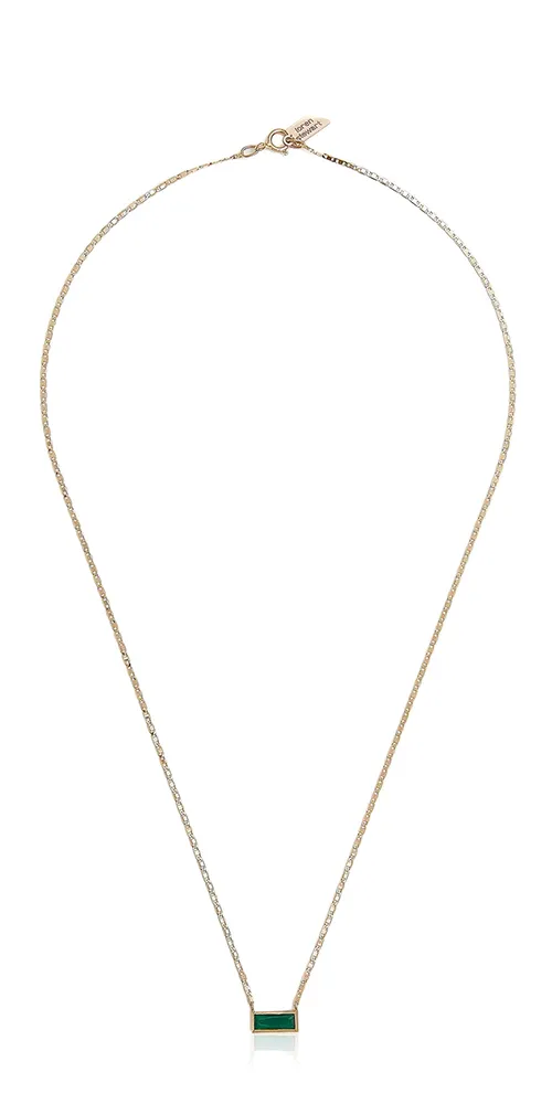 Gemstone Valentino Necklace Green Agate