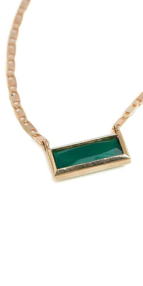 Gemstone Valentino Necklace Green Agate