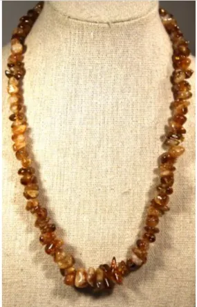 Genuine Amber And Citrine Crystal Beaded Necklace 18" Long