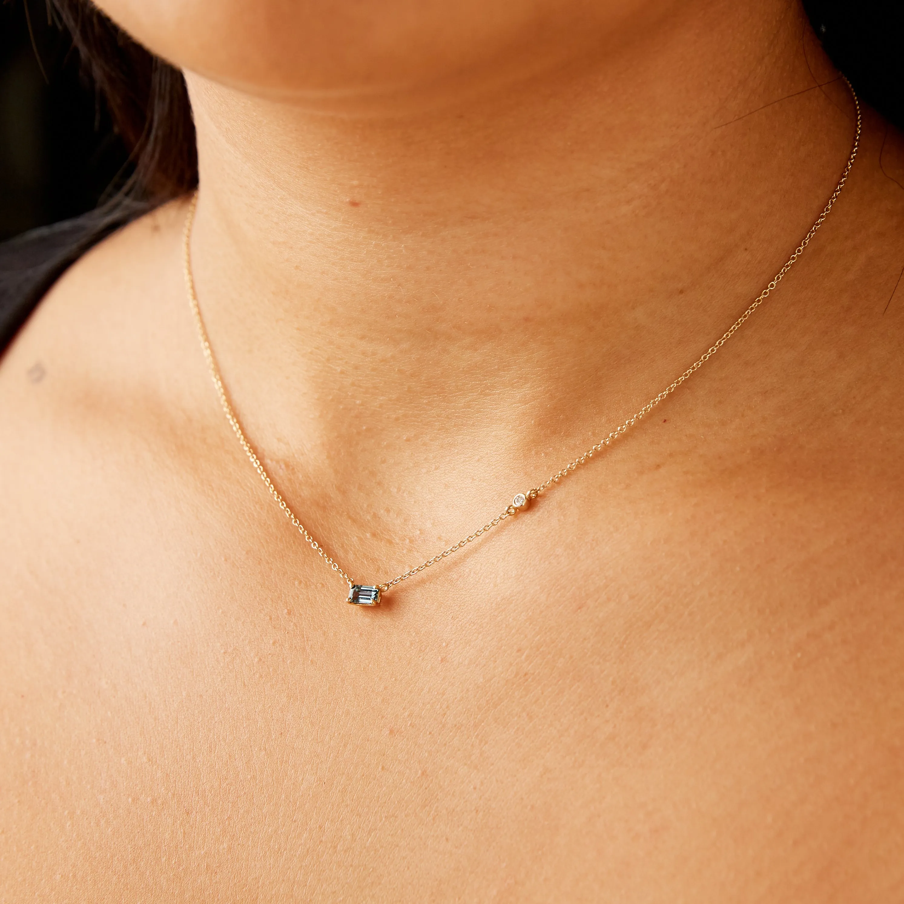 Gianna Necklace - Teal-blue Sapphire