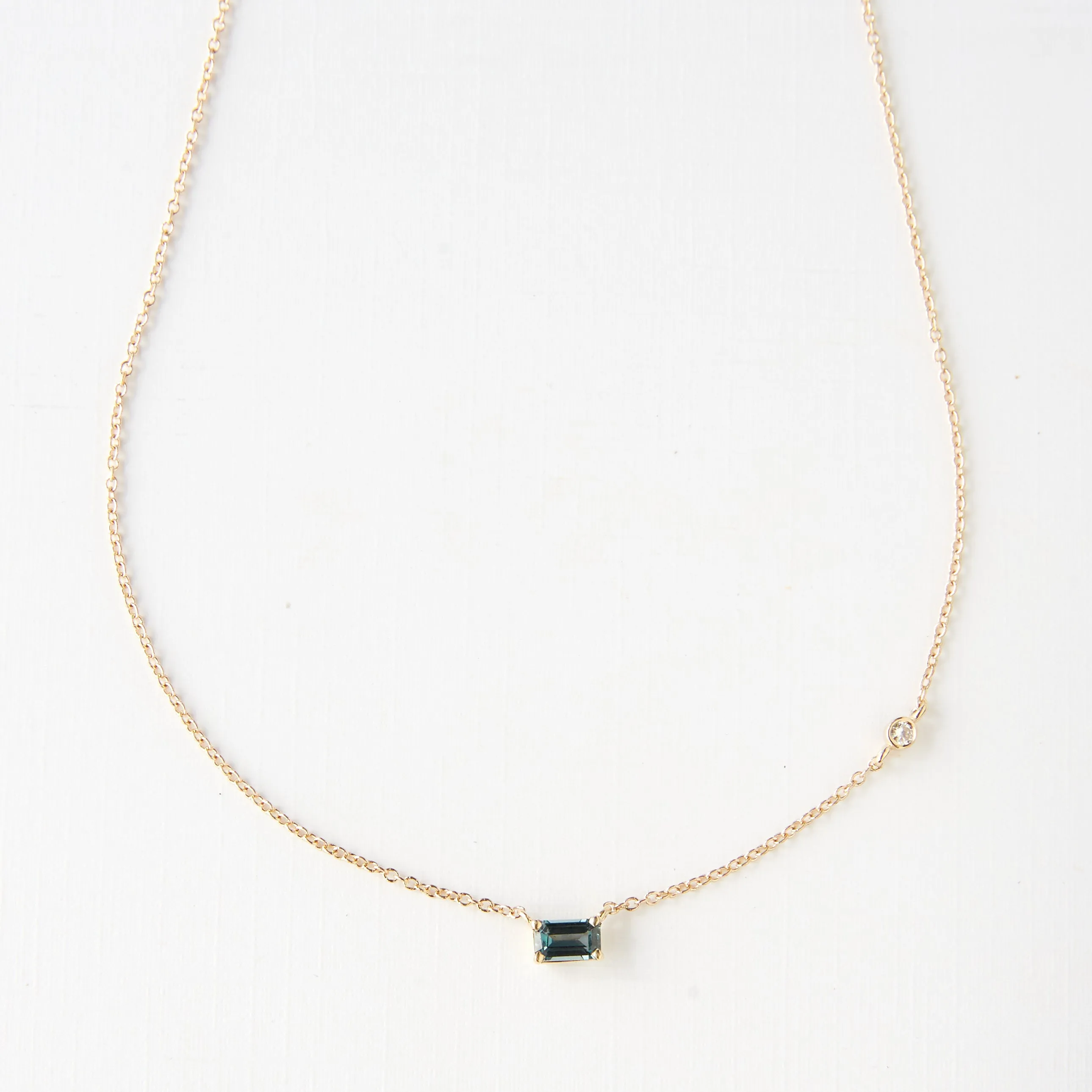 Gianna Necklace - Teal-blue Sapphire
