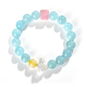 Girlfriend Gift Sterling Silver Crystal Bracelet with Small Group Design