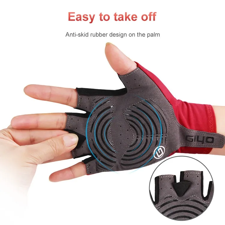 GIYO Outdoor Half-Finger Gloves Mountain Road Bike Cycling Gloves, Size: XXL(Fluorescent Orange)