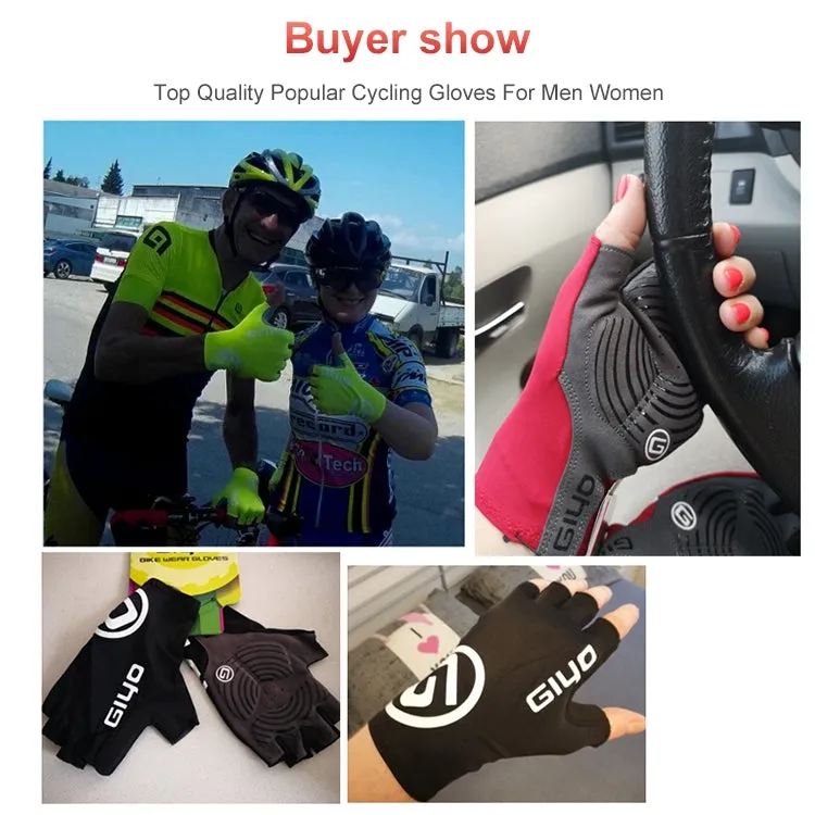 GIYO Outdoor Half-Finger Gloves Mountain Road Bike Cycling Gloves, Size: XXL(Fluorescent Orange)