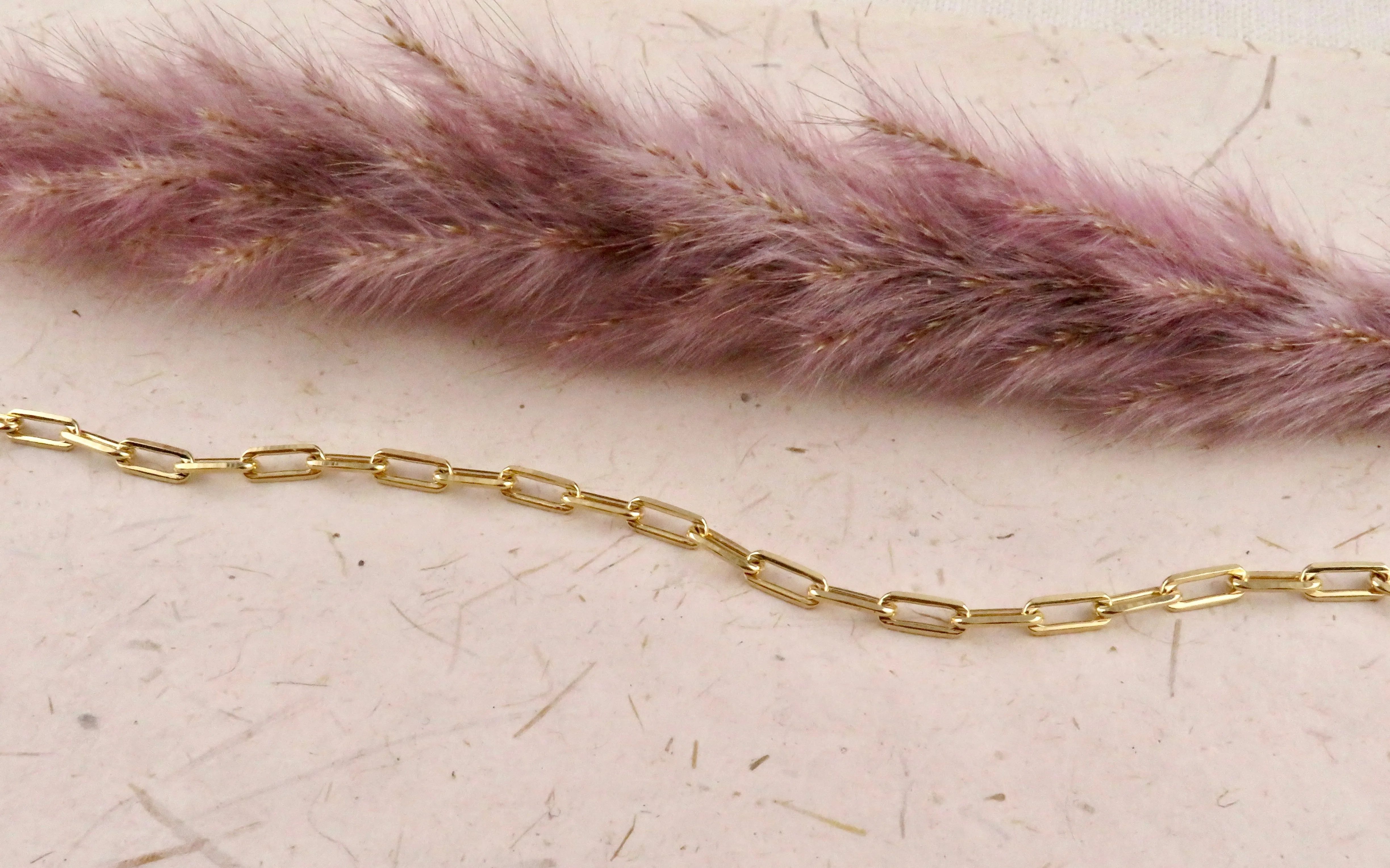 Gold Filled Paper Clip Chain Bracelet