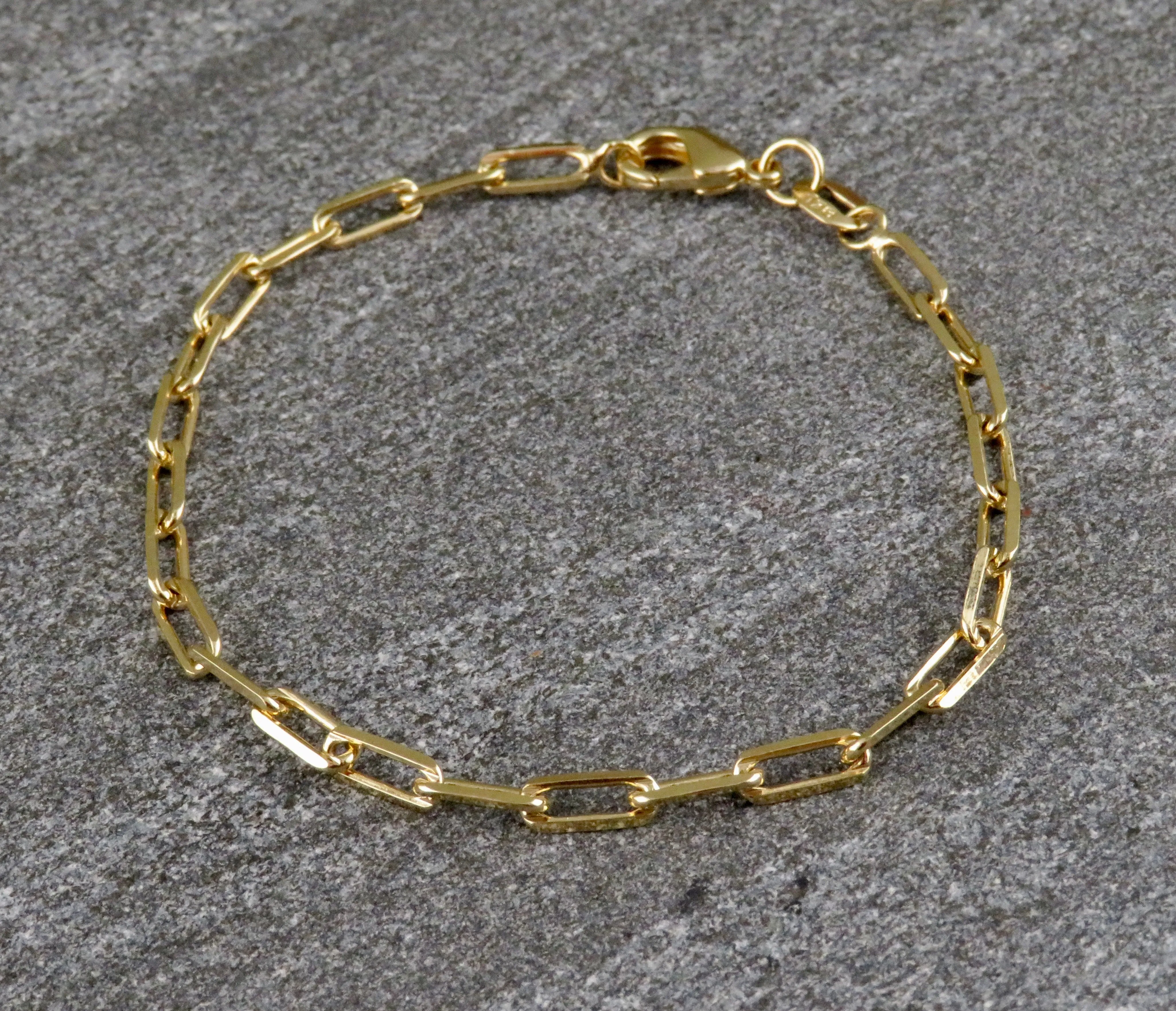 Gold Filled Paper Clip Chain Bracelet