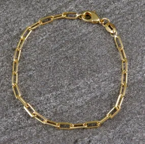 Gold Filled Paper Clip Chain Bracelet
