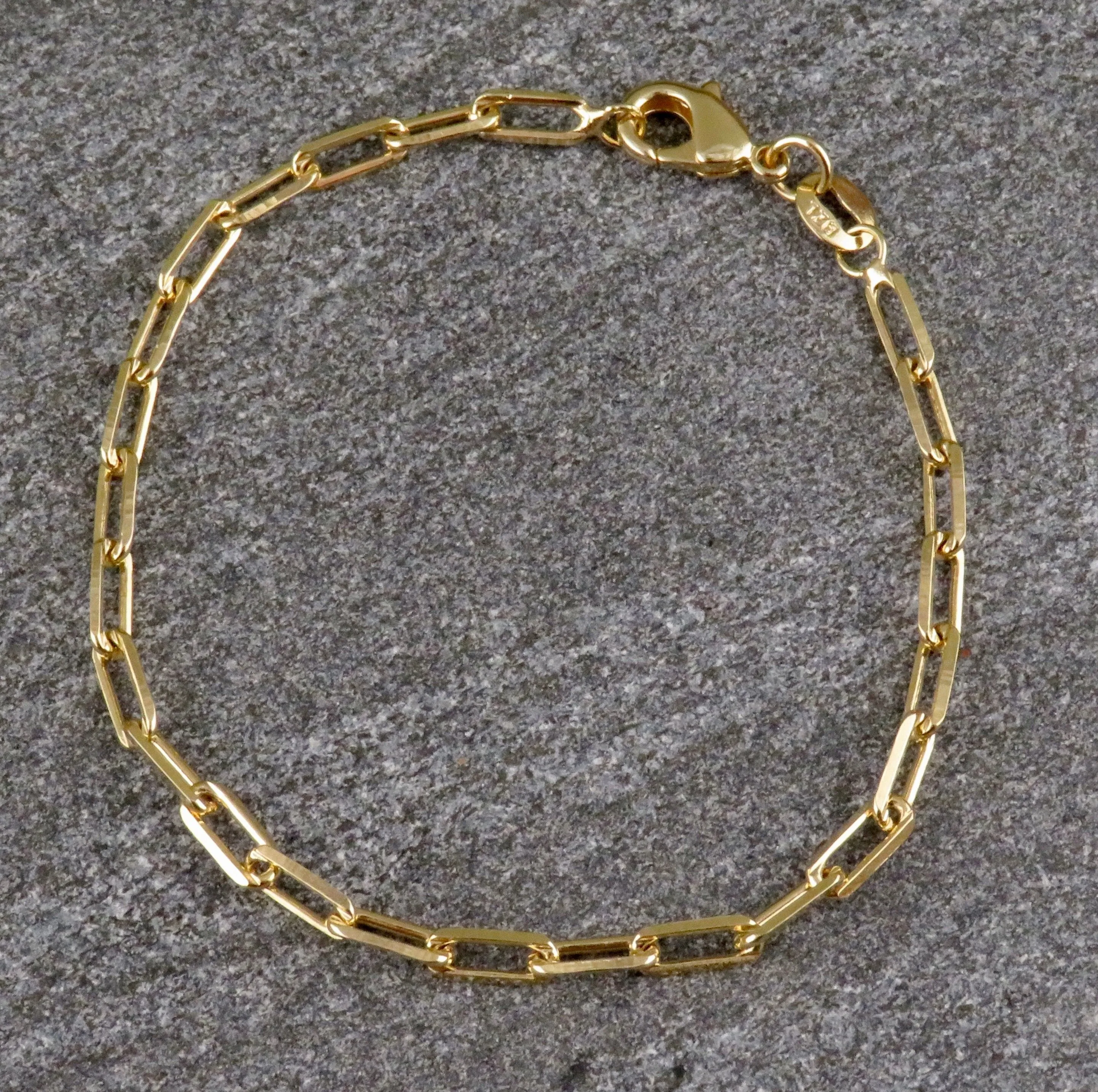 Gold Filled Paper Clip Chain Bracelet